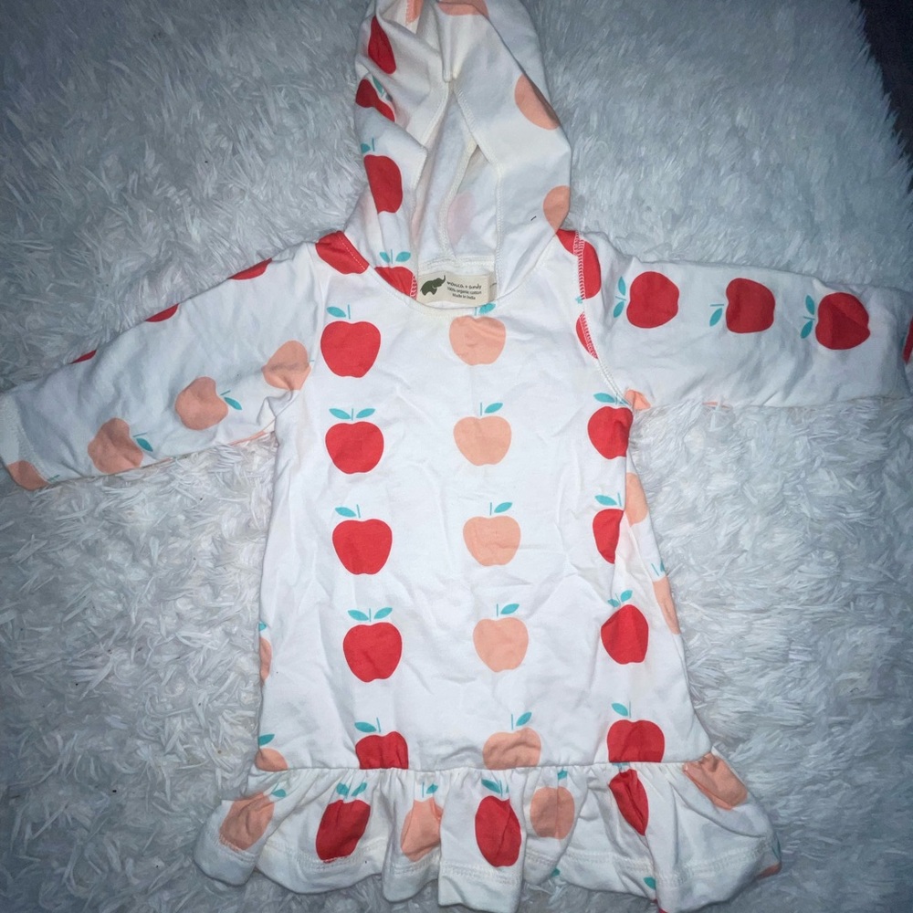 Monica and Andy 12-18m Apple Hooded Dress